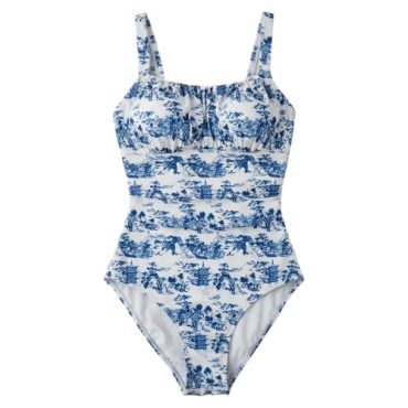 Traje de Baño Entero Azul Estampado