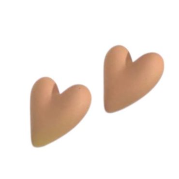 Zarcillos Corazón Beige