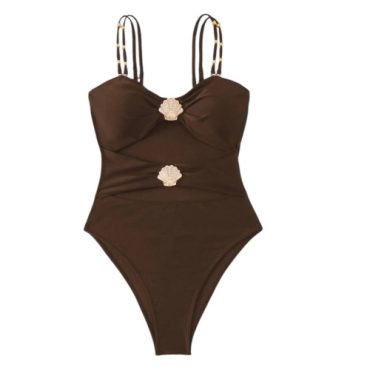 Traje de Baño Entero Marrón