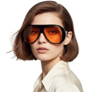 Lentes Naranja Borde Negro