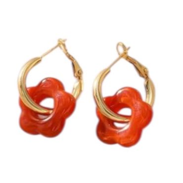 Zarcillos Flor Naranja