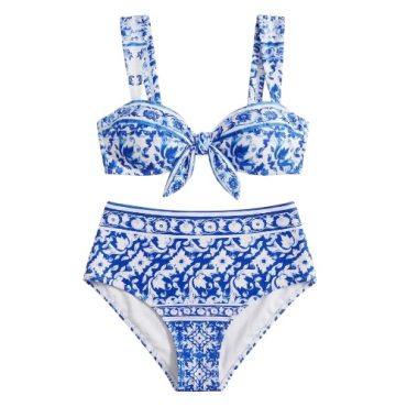 Traje de baño estampado azul
