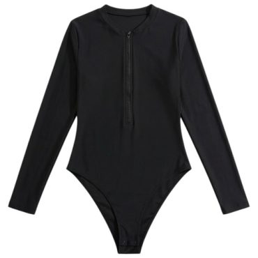 Traje de baño negro manga larga