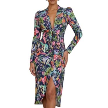 Vestido Azul estampado Tropical