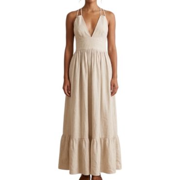 Vestido Lino Beige