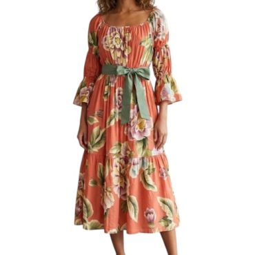 Vestido Salmón  Estampado