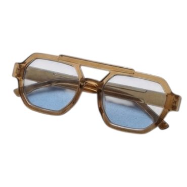 Lentes Azul Borde Beige