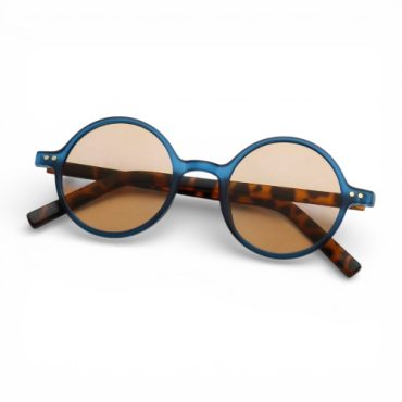 Lentes Marrón Borde Azul