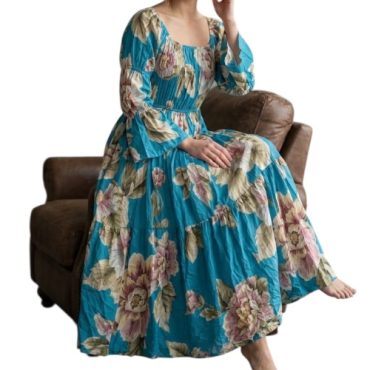 Vestido Azul Estampado