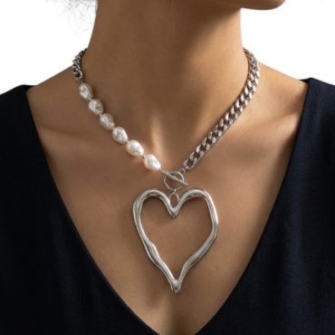 Collar Plateado dije Corazón