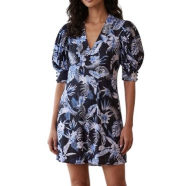 Vestido Azul Floreado