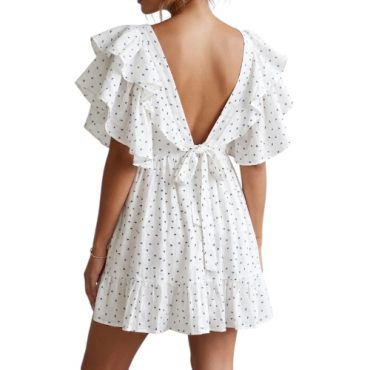 Vestido Blanco de Puntos