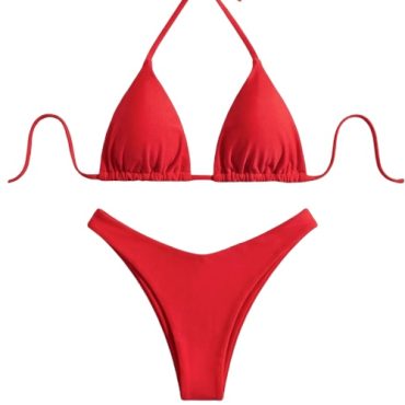 Traje de Baño Triángulo Rojo Semi Hilo