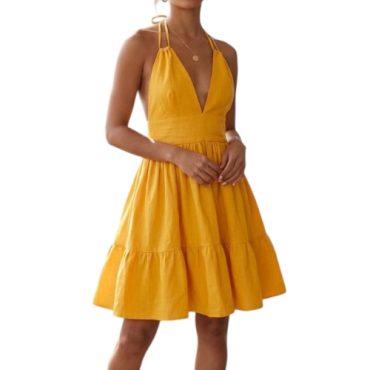 Vestido Corto Mostaza