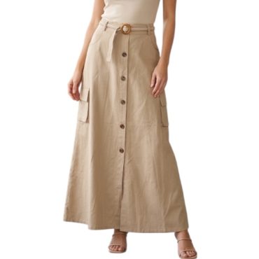Falda Beige Botones