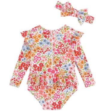Traje de baño entero niña con lazo
