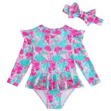Traje de baño entero niña con lazo