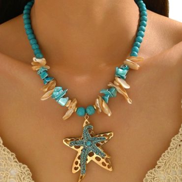 Collar Turquesa Playero Estrella