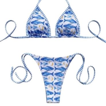 Traje de Baño Estampado de Peces