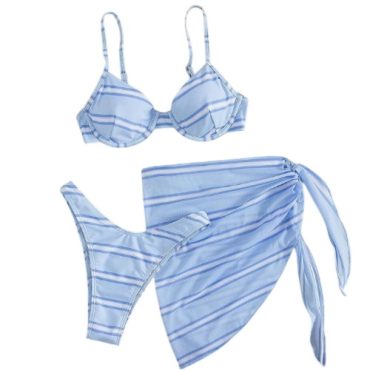 Traje de Baño Azul con Pareo