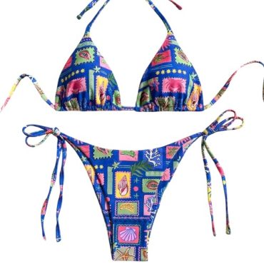 Traje de Baño azul cuadros marinos