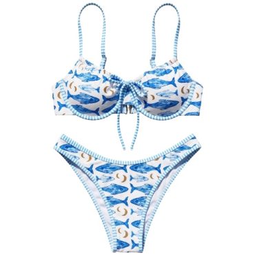 Traje de Baño Azul Peces