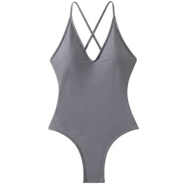 Traje de baño entero gris