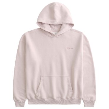 Hoodie Boxy Fit Rosado Hollister