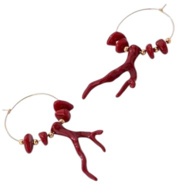 Zarcillos argollas Corales