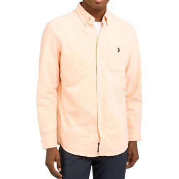 Camisa Polo Manga Larga Naranja