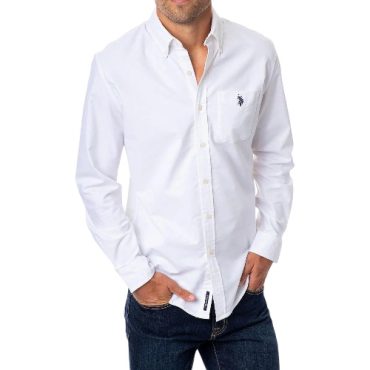Camisa Polo Manga Larga Blanca #01