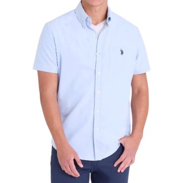 Camisa Polo Manga Corta Azul Claro
