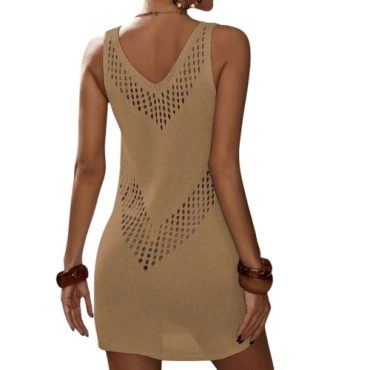 Vestido Playero Tejido Beige