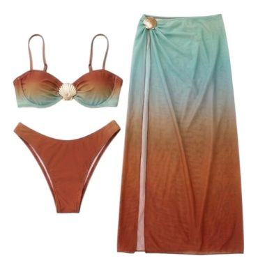 Traje de baño degrade con pareo
