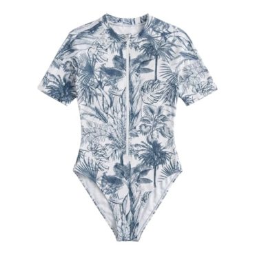 Traje de baño entero blanco con azul