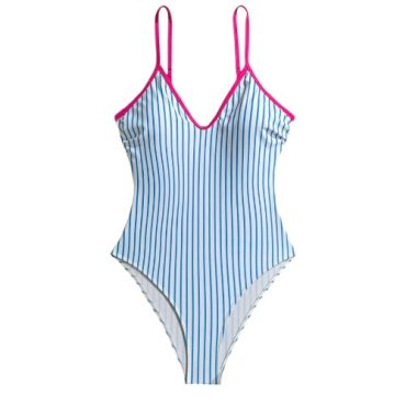 Traje de baño entero rayas azul