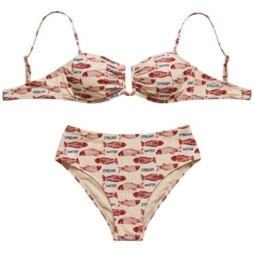 Traje de Baño Panty Alta Beige Peces