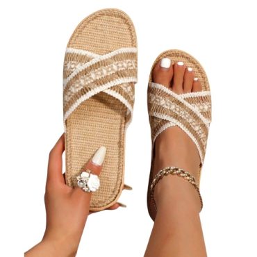 Sandalias Beige con Blanco