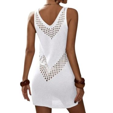 Vestido Playero Tejido Blanco