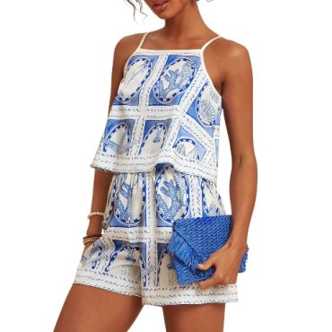 Conjunto de Short Azul Estampado