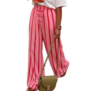 Pantalón de Rayas Fucsia con Rojo